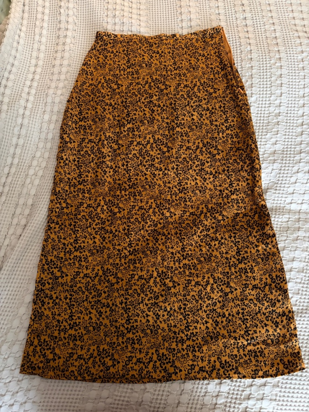 Forever 21 Golden Floral Midi Skirt - Women's